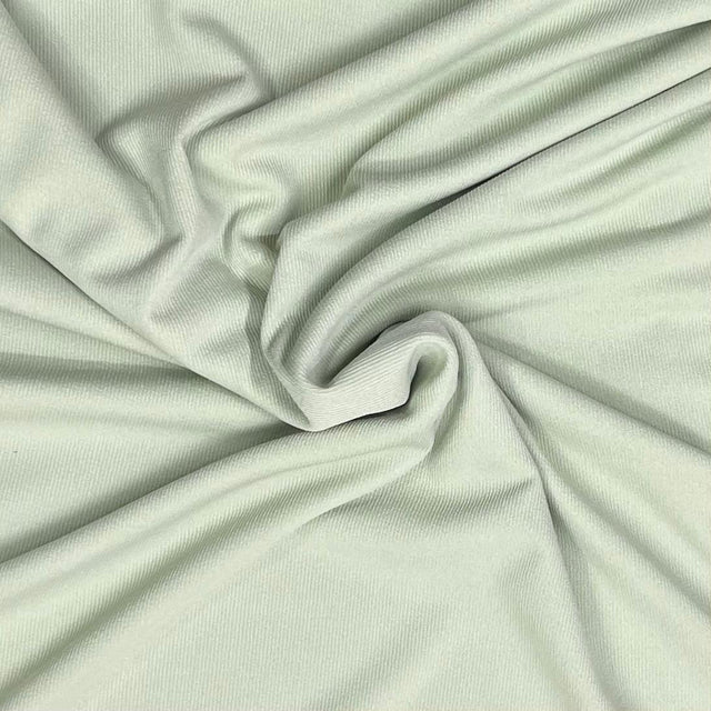 Pound A Metre 3 Metres Luxurious Fine Ribbed Jersey 55” Wide - (Sage) (Multi Buy)