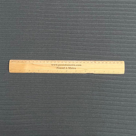 Pound A Metre 3 Metres Luxurious Fine Ribbed Jersey 55” Wide - (Thick Black) (Multi Buy)