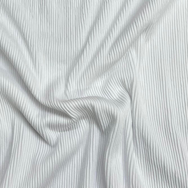 Pound A Metre 3 Metres Luxurious Fine Ribbed Jersey 55” Wide - (White)