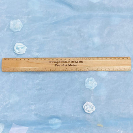 Pound A Metre 3 Metres Luxurious Floral Organza - 55 " Wide  (Sky)