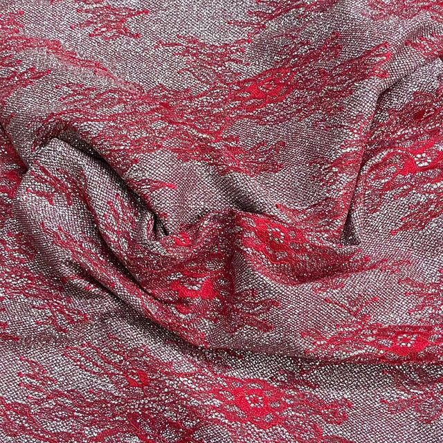Pound A Metre 3 Metres Luxurious Glitter Lycra Jersey 55" Wide (Flower Glitter)