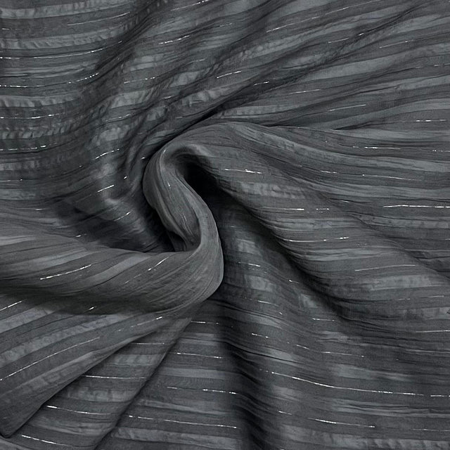 Pound A Metre 3 Metres Luxurious Gold Foil Chiffon – 55" Wide (Black Foil)