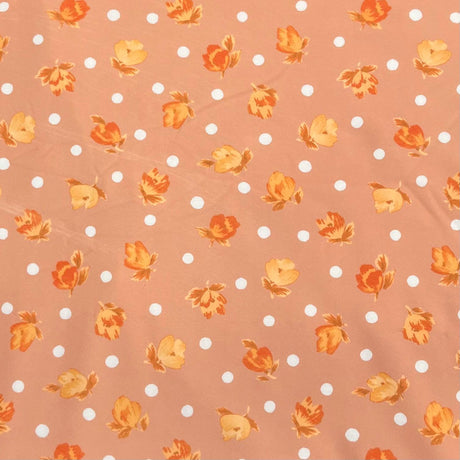 Pound A Metre 3 Metres Luxurious Heavyweight Jersey Fabric – 55" Wide (Peach Garden)