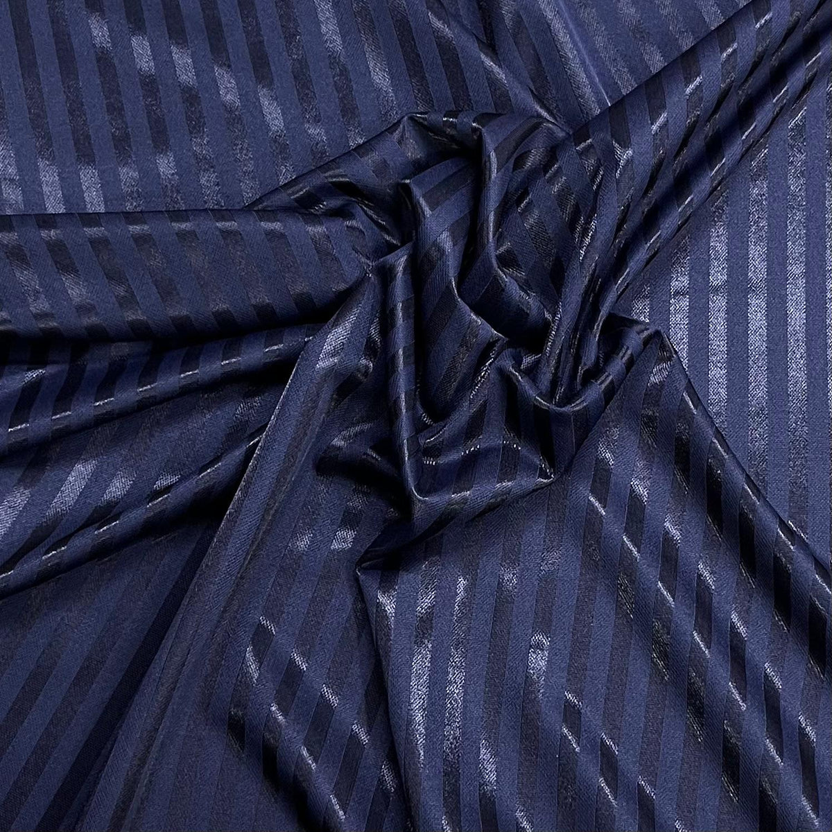 Pound A Metre 3 Metres, Luxurious Plain Soft Jersey - 55" (Navy Lines)