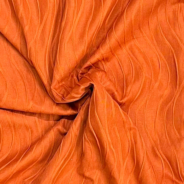 Pound A Metre 3 Metres Luxurious Polyester Crinkle Jersey- 58'' Wide (Rust)
