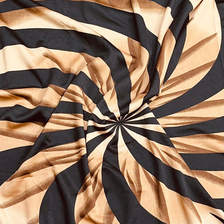 Pound A Metre 3 Metres Luxurious Polyester Jersey- 58'' Wide (Brown & Black)