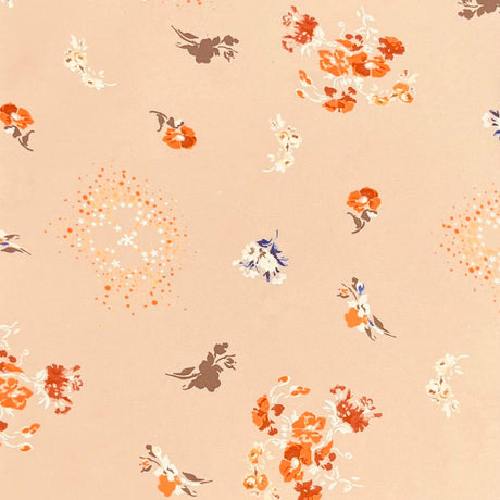 Pound A Metre 3 Metres Luxurious Printed Crepe - 55" Wide (Almond Flower)