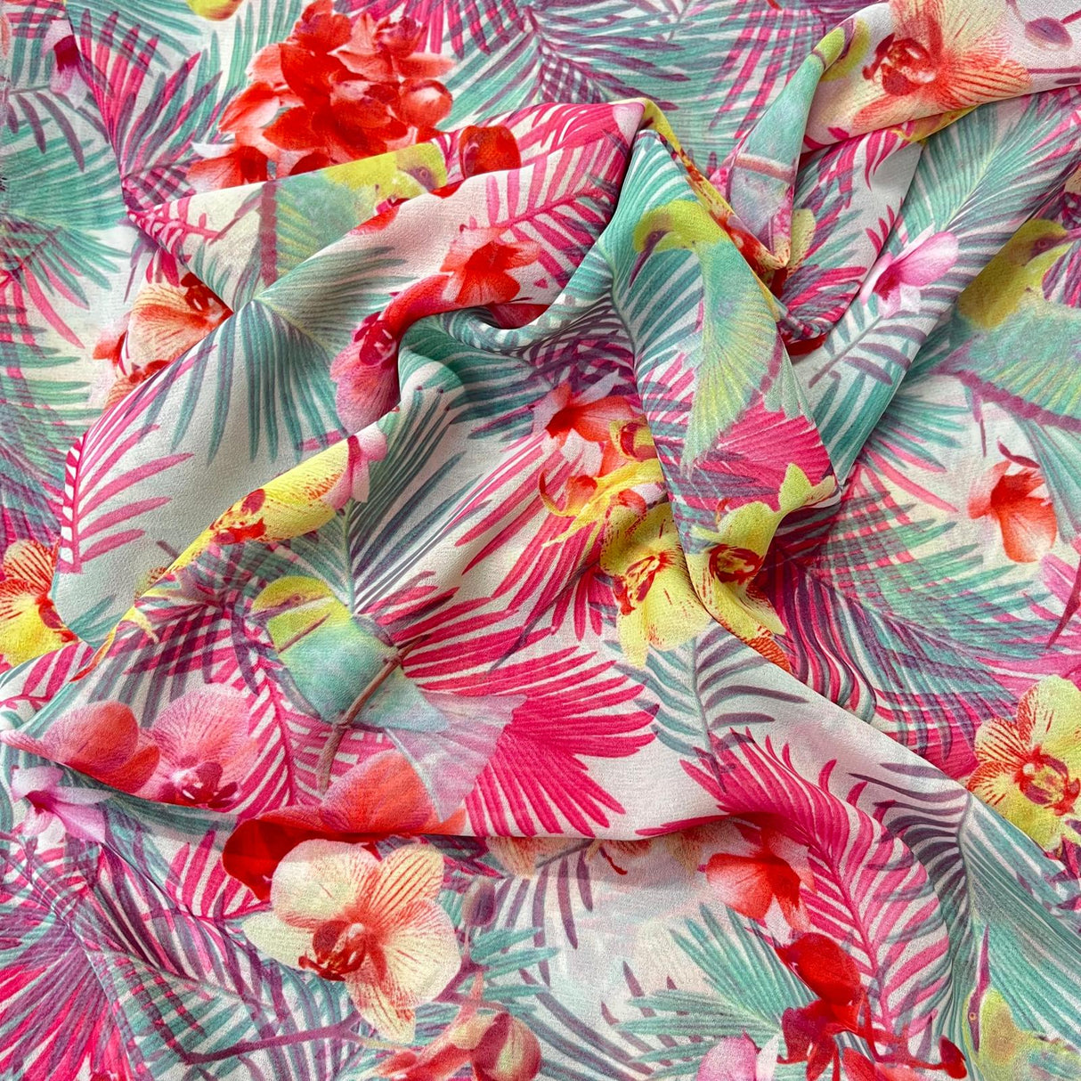 Pound A Metre 3 Metres Luxurious Printed Crepe - 55" Wide (Floral)