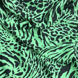 Pound A Metre 3 Metres Luxurious Printed Crepe - 55" Wide (Green & Black)