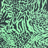 Pound A Metre 3 Metres Luxurious Printed Crepe - 55" Wide (Green & Black)