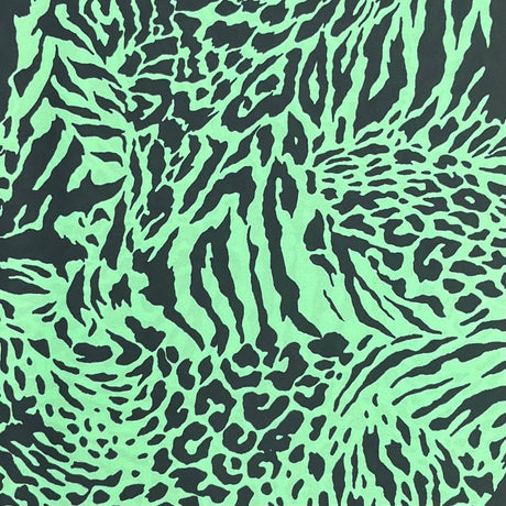 Pound A Metre 3 Metres Luxurious Printed Crepe - 55" Wide (Green & Black)