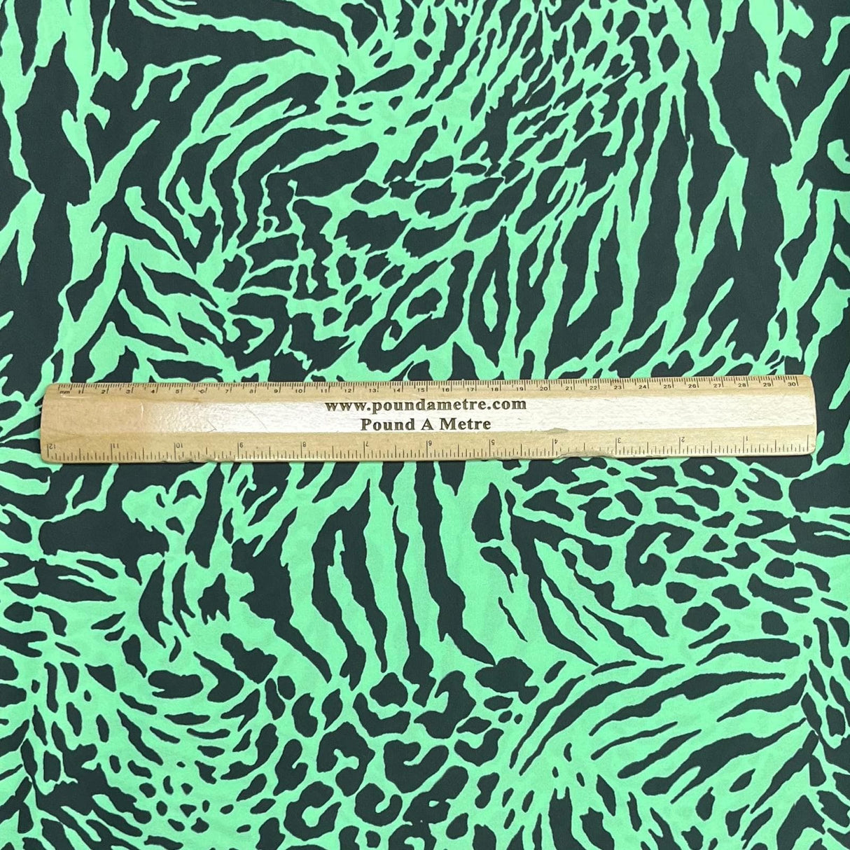 Pound A Metre 3 Metres Luxurious Printed Crepe - 55" Wide (Green & Black)