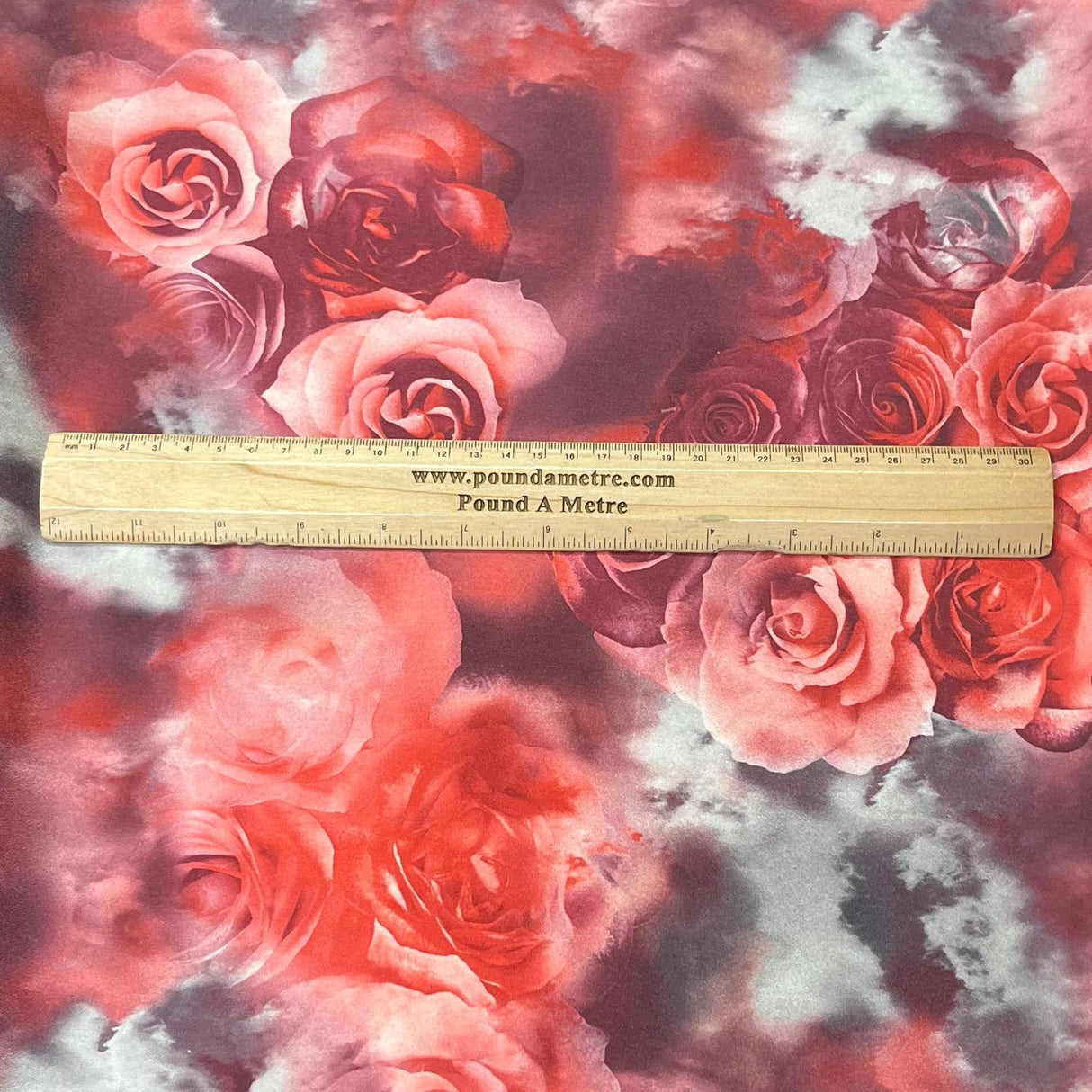 Pound A Metre 3 Metres Luxurious Printed Crepe - 55" Wide (Rose)