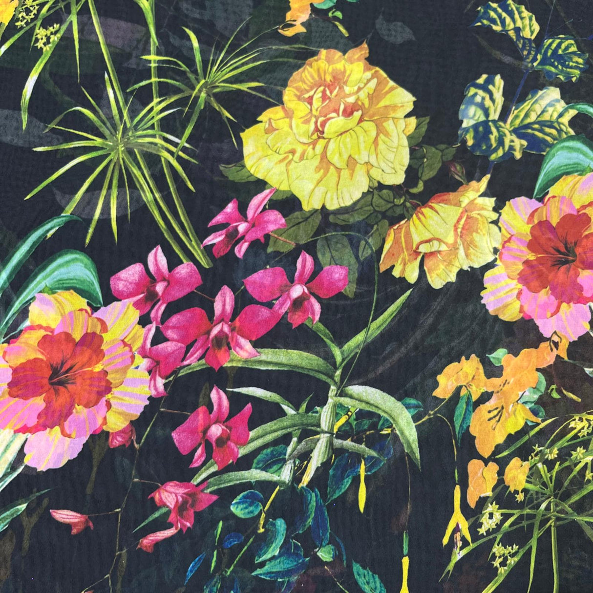 Pound A Metre 3 Metres Luxurious Printed Crepe - 55" Wide (Winter Garden)