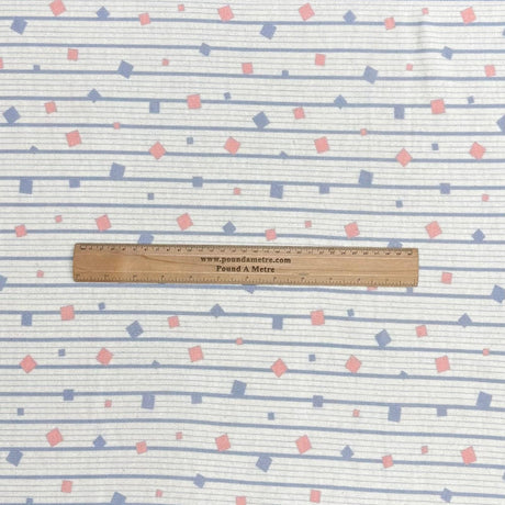 Pound A Metre 3 Metres Luxurious Printed French Terry Jersey 55" Wide (Squares)