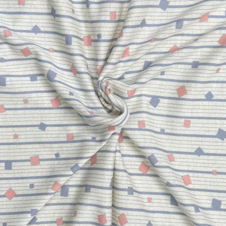 Pound A Metre 3 Metres Luxurious Printed French Terry Jersey 55" Wide (Squares)