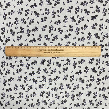 Pound A Metre 3 Metres Luxurious Printed  Lightweight Jersey 55" Wide (Black & White Floral)