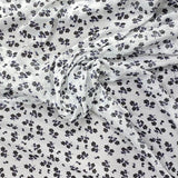 Pound A Metre 3 Metres Luxurious Printed  Lightweight Jersey 55" Wide (Black & White Floral)