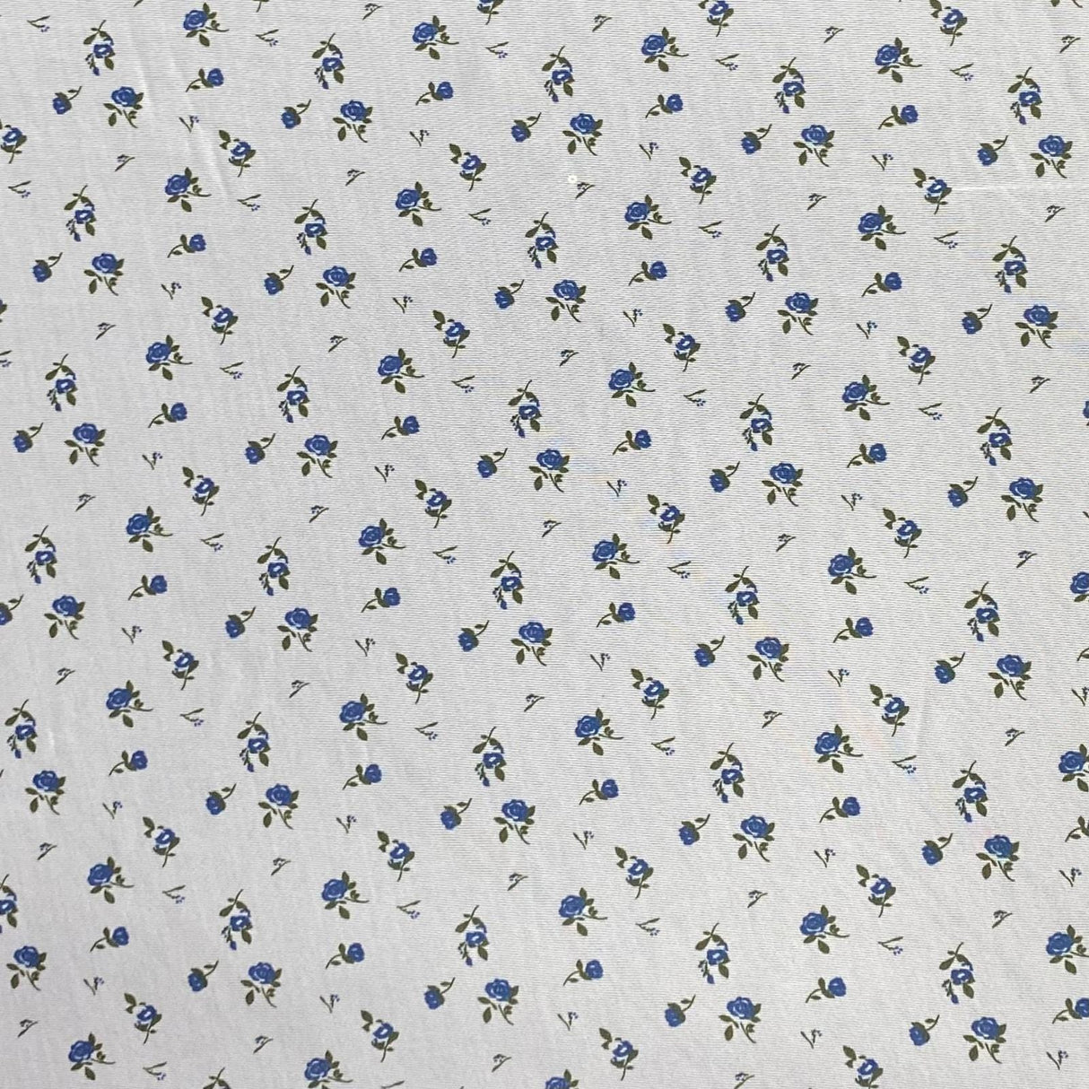 Pound A Metre 3 Metres Luxurious Printed  Lightweight Jersey 55" Wide (Blue & White Floral)