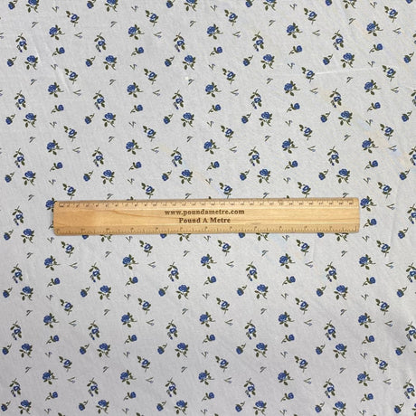 Pound A Metre 3 Metres Luxurious Printed  Lightweight Jersey 55" Wide (Blue & White Floral)