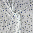 Pound A Metre 3 Metres Luxurious Printed  Lightweight Jersey 55" Wide (Blue & White Floral)