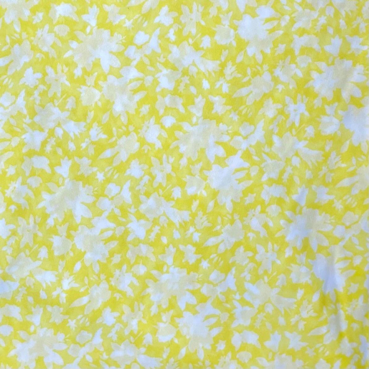 Pound A Metre 3 Metres Luxurious Printed  Lightweight Jersey 55" Wide (Yellow Floral)