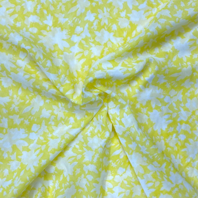 Pound A Metre 3 Metres Luxurious Printed  Lightweight Jersey 55" Wide (Yellow Floral)