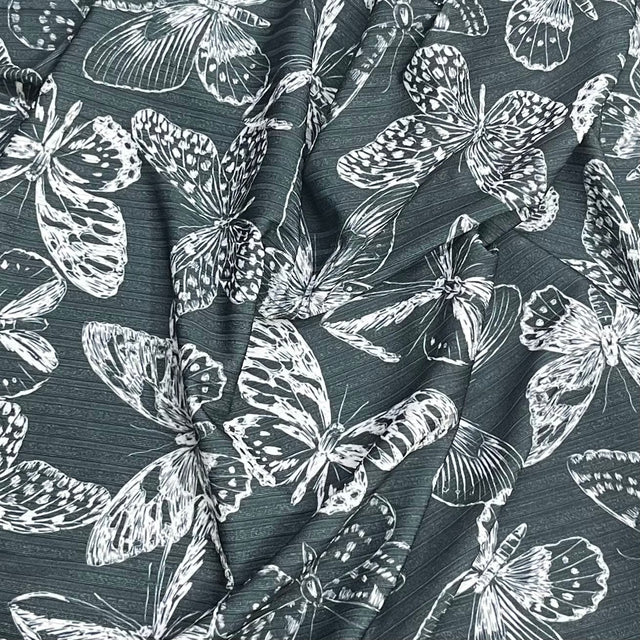Pound A Metre 3 Metres Luxurious Printed Lycra Jersey 55" Wide (Butterfly)