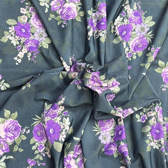 Pound A Metre 3 Metres Luxurious Printed Lycra Jersey 55" Wide (Garden)
