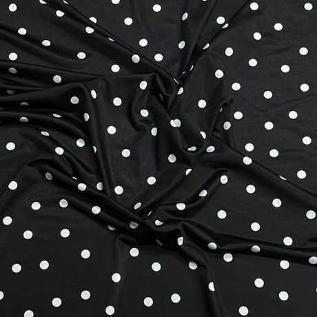 Pound A Metre 3 Metres Luxurious Printed Lycra Jersey 55" Wide (Polka)