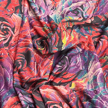 Pound A Metre 3 Metres Luxurious Printed Lycra Jersey 55" Wide (Rose)