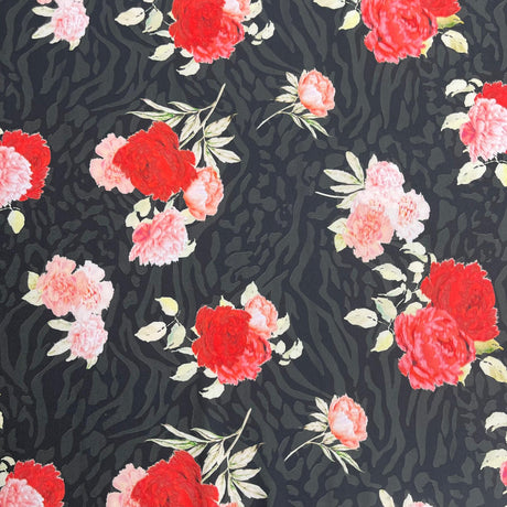 Pound A Metre 3 Metres Luxurious Printed Lycra Jersey 55" Wide (Rose)