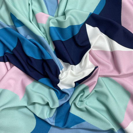 Pound A Metre 3 Metres Luxurious  Printed Lycra Jersey 55" Wide (Shapes)