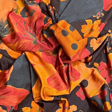 Pound A Metre 3 Metres Luxurious Printed Lycra Jersey 55" Wide (Sun Flower)