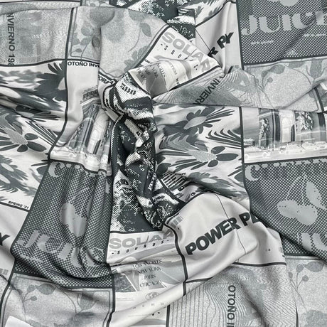 Pound A Metre 3 Metres Luxurious Printed Lycra Jersey 55" Wide (Writing)