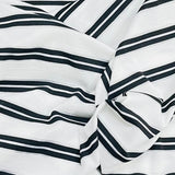 Pound A Metre 3 Metres Luxurious Printed Ribbed Jersey 55” Wide - (Black & White)