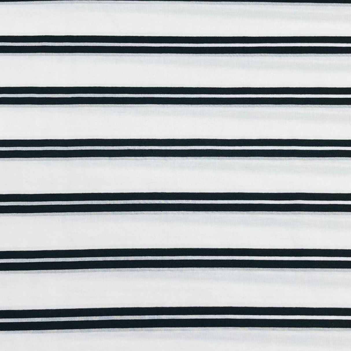 Pound A Metre 3 Metres Luxurious Printed Ribbed Jersey 55” Wide - (Black & White)