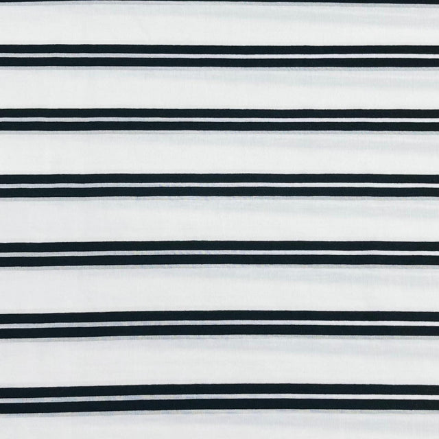 Pound A Metre 3 Metres Luxurious Printed Ribbed Jersey 55” Wide - (Black & White)