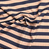 Pound A Metre 3 Metres Luxurious Printed Ribbed Jersey 55” Wide - (Brown & Mauve)