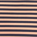 Pound A Metre 3 Metres Luxurious Printed Ribbed Jersey 55” Wide - (Brown & Mauve)