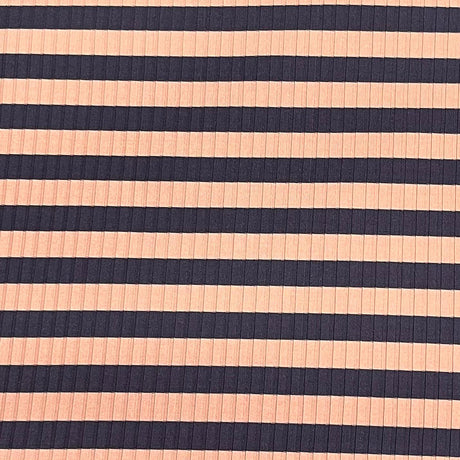 Pound A Metre 3 Metres Luxurious Printed Ribbed Jersey 55” Wide - (Brown & Mauve)