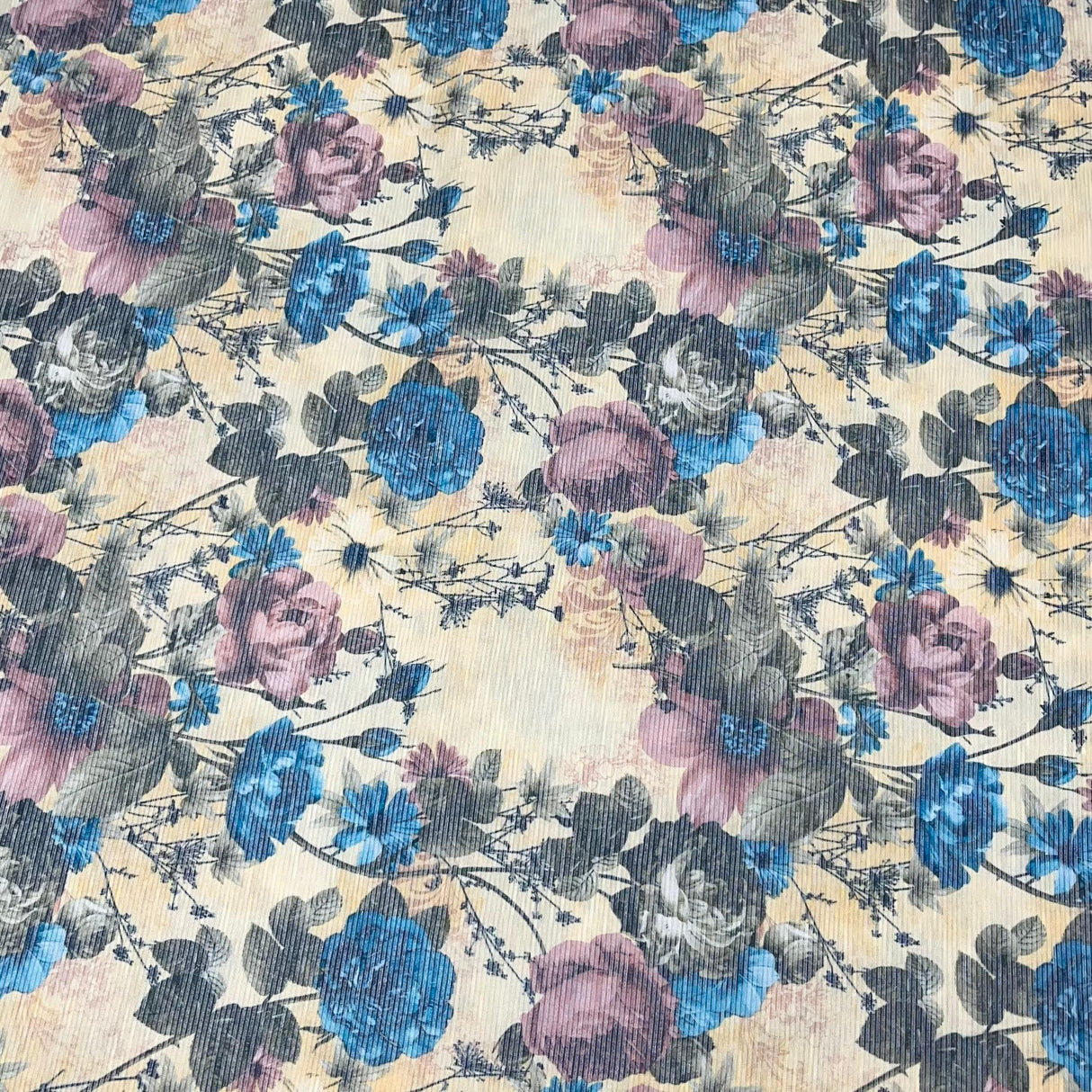 Pound A Metre 3 Metres Luxurious Printed Ribbed Jersey 55” Wide - (Lemon) ((S1J))