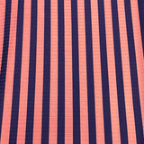 Pound A Metre 3 Metres Luxurious Printed Ribbed Jersey 55” Wide - (Navy & Mauve) (S1J)