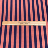 Pound A Metre 3 Metres Luxurious Printed Ribbed Jersey 55” Wide - (Navy & Mauve) (S1J)