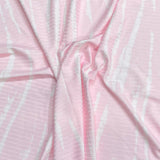 Pound A Metre 3 Metres Luxurious Printed Ribbed Jersey 55” Wide - (Pink & White)