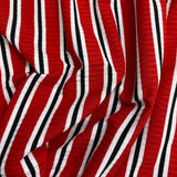 Pound A Metre 3 Metres Luxurious Printed Ribbed Jersey 55” Wide - (RedStripes) (EOL)