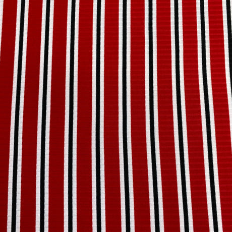 Pound A Metre 3 Metres Luxurious Printed Ribbed Jersey 55” Wide - (RedStripes) (EOL)