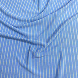Pound A Metre 3 Metres Luxurious Printed Ribbed Jersey 55” Wide - (Sky Stripes) (EOL)