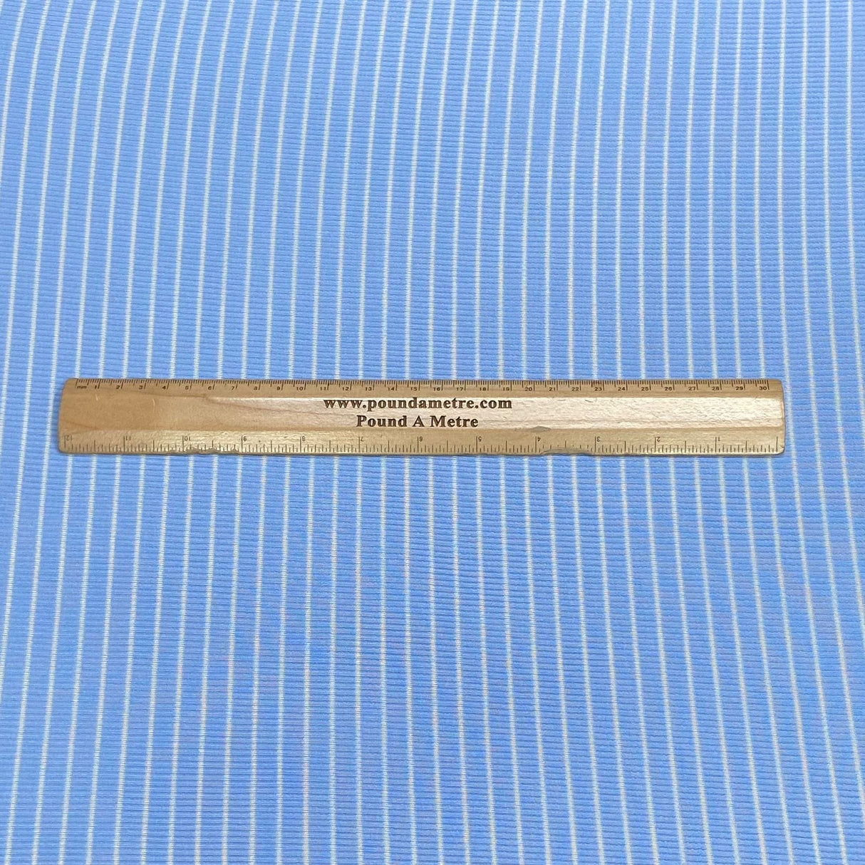 Pound A Metre 3 Metres Luxurious Printed Ribbed Jersey 55” Wide - (Sky Stripes) (EOL)