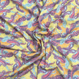 Pound A Metre 3 Metres Luxurious Printed Ribbed Jersey 55” Wide - (Yellow Paisley)